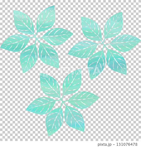 綺麗な水彩模様の葉っぱのアイコンのイメージのイラスト 綺麗な水彩模様の葉っぱのアイコンのイメージのイラスト 131076478