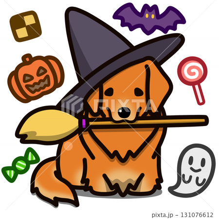 ハロウィン仮装のゴールデンレトリバー 131076612