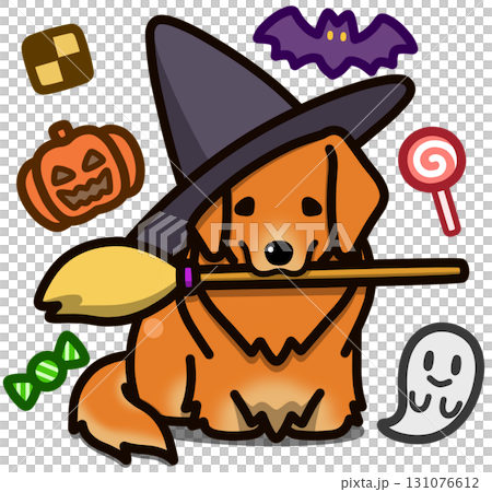 ハロウィン仮装のゴールデンレトリバー 131076612