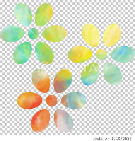 綺麗な水彩模様の花のアイコンのイメージのイラスト 綺麗な水彩模様の花のアイコンのイメージのイラスト 131076657