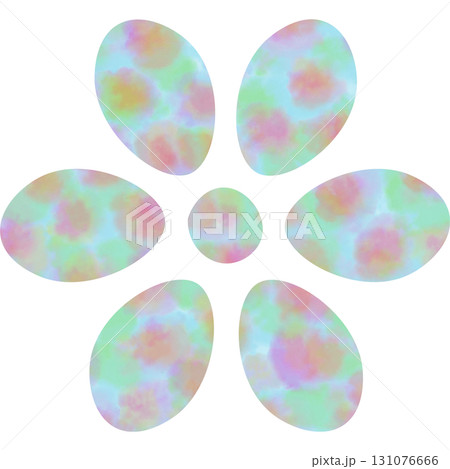 綺麗な水彩模様の花のアイコンのイメージのイラスト 131076666