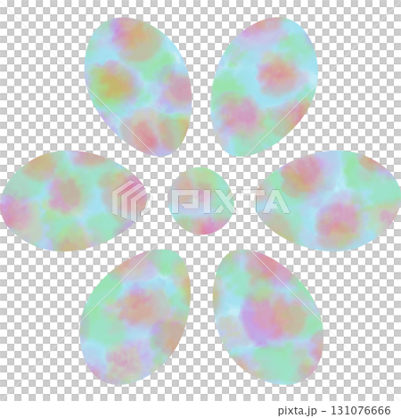 綺麗な水彩模様の花のアイコンのイメージのイラスト 131076666
