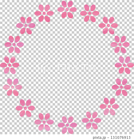 綺麗な水彩模様の花のリースのアイコンのイメージのイラスト 131076913