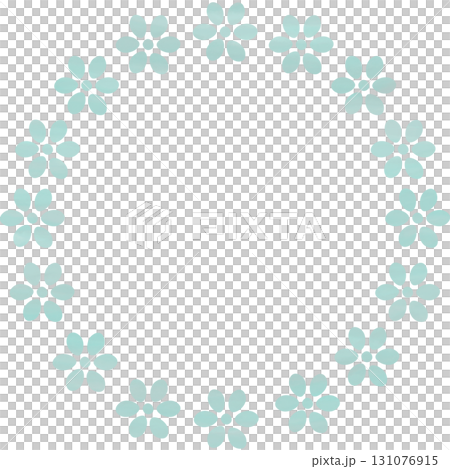 綺麗な水彩模様の花のリースのアイコンのイメージのイラスト 131076915