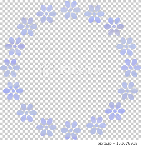 綺麗な水彩模様の花のリースのアイコンのイメージのイラスト 131076918