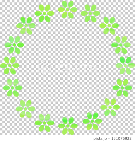 綺麗な水彩模様の花のリースのアイコンのイメージのイラスト 131076922