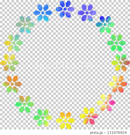 美麗的水彩花環圖示圖像插圖 131076924