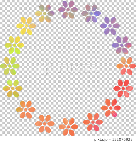 美麗的水彩花環圖示圖像插圖 131076925
