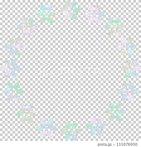 綺麗な水彩模様の花のリースのアイコンのイメージのイラスト 綺麗な水彩模様の花のリースのアイコンのイメージのイラスト 131076930