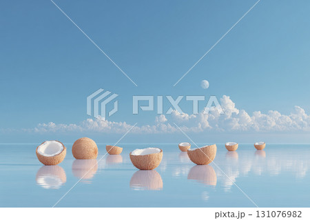 Thai style wallpaper, Coconut shell galaxy...のイラスト素材 [131076982] - PIXTA