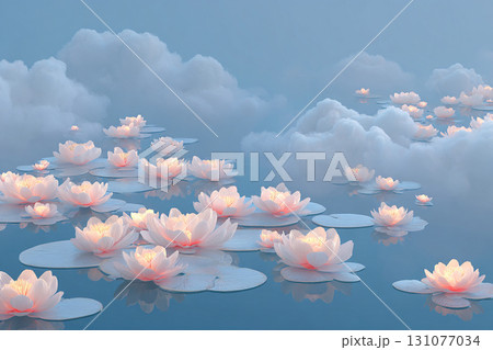 Thai style wallpaper, Coconut shell galaxy night sky mist palm tree surreal magical tropical dreamy landscape Coconut shells open to reveal glowing galaxies dreamy night sky surrounded by mist 131077034