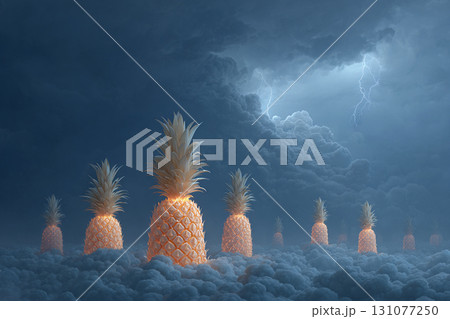 Thai style wallpaper, Mangrove roots stretch infinitely in surreal fractal pattern illuminated by blue and pink light, creating mysterious and enchanting tropical forest atmosphere 131077250