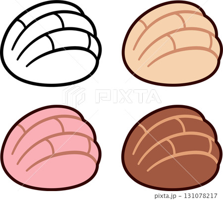 Concha Mexican sweet bread icon set 131078217