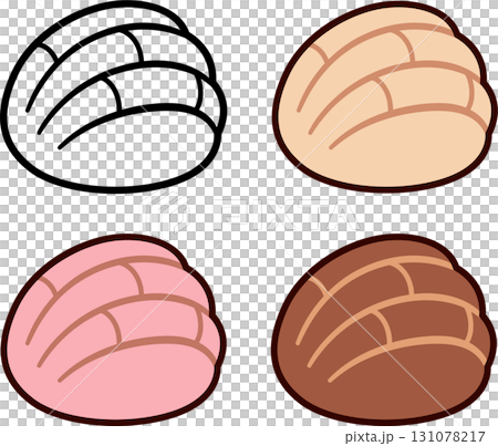 Concha Mexican sweet bread icon set 131078217
