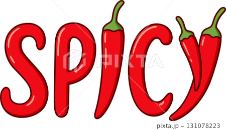 Spicy text lettering with chili peppers Spicy text lettering with chili peppers 131078223