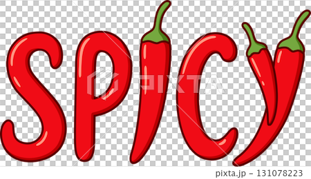 Spicy text lettering with chili peppers Spicy text lettering with chili peppers 131078223