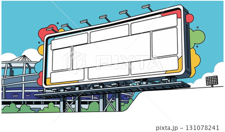 Blank Stadium Billboard Advertising Mockup 131078241
