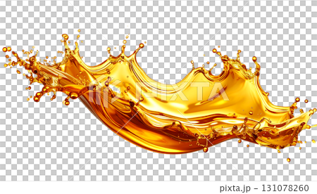Dynamic golden liquid splash captured in motion, creating an abstract wave with vibrant energy and vivid detail, perfect for concepts of freshness, beverage, and creativity Dynamic golden liquid splash captured in motion, creating an abstract wave with vibrant energy and vivid detail, perfect for concepts of freshness, beverage, and creativity 131078260
