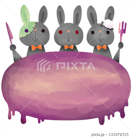 Halloween:兎のフレーム素材 Halloween:兎のフレーム素材 131078725