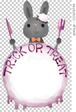 Halloween：兎のフレーム素材 131078744