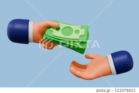 Hands holding money. 3D loan payment. Give banknotes. Pay cash. Taking bill for exchange. People render arms. Bribe or buy currency. Financial transfer. Businessman deal. Vector concept Hands holding money. 3D loan payment. Give banknotes. Pay cash. Taking bill for exchange. People render arms. Bribe or buy currency. Financial transfer. Businessman deal. Vector concept 131078822