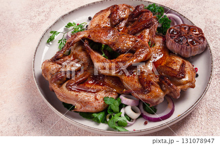 fried, quail meat, tobacco (tapaka), with spices, homemade, no people, fried, quail meat, tobacco (tapaka), with spices, homemade, no people, 131078947
