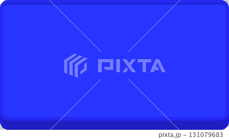 Blue button frame with depth 16:9 rounded corners 131079683