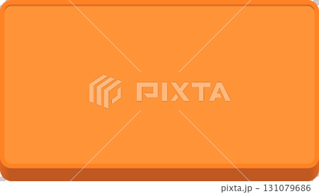 Orange button frame with depth 16:9 rounded corners 131079686