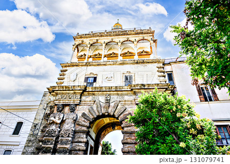 Famous image of the Porta Nuova in Palermo, Palermo, Sicily Famous image of the Porta Nuova in Palermo, Palermo, Sicily 131079741