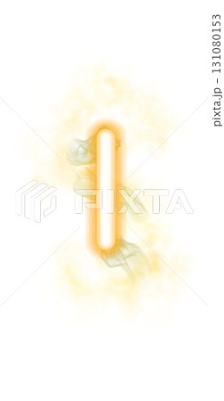 Glowing yellow vertical bar resembling neon indicator with smoke effect isolated on transparent background modern template mockup Glowing yellow vertical bar resembling neon indicator with smoke effect isolated on transparent background modern template mockup 131080153