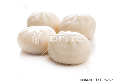 Xiao long bao. Chinese dumplings isolated on white background. 131080297