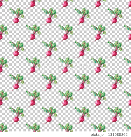 Delicate beetroot pattern in watercolor style with burgundy hues and root details. Versatile design for stationery and culinary content 131080862