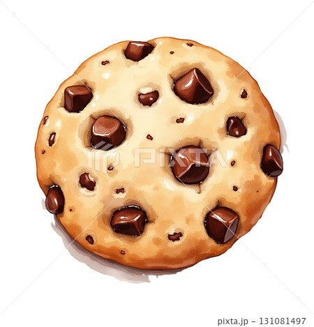 Delicious chocolate chip cookie fresh baked treat on a dark background 131081497
