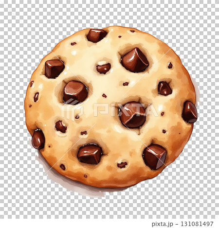 Delicious chocolate chip cookie fresh baked treat on a dark background 131081497