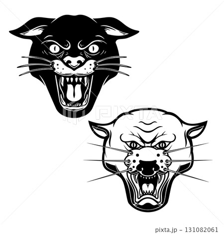 Illustration of panther head. Design element for logo, label, sign, poster.Vector illustration 131082061