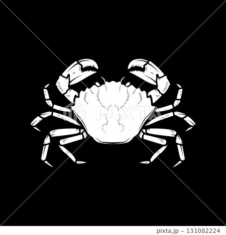 Illustration of crab. Monocrom crab. Seafood. For poster, emblem, menu. Illustration of crab. Monocrom crab. Seafood. For poster, emblem, menu. 131082224