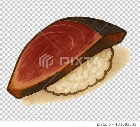 鰹の握り寿司(1貫)のイラスト 131082538