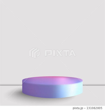 Futuristic podium with a color gradient for product presentation on a minimalist background. Eps 10 131082805