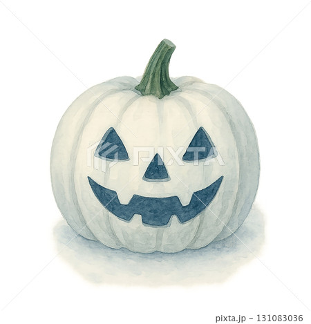 白いハロウィンかぼちゃのジャックオーランタンイラスト素材(PNG切り抜き) 白いハロウィンかぼちゃのジャックオーランタンイラスト素材(PNG切り抜き) 131083036