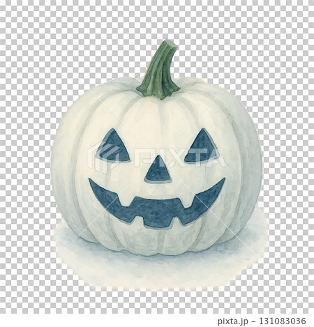白いハロウィンかぼちゃのジャックオーランタンイラスト素材(PNG切り抜き) 白いハロウィンかぼちゃのジャックオーランタンイラスト素材(PNG切り抜き) 131083036