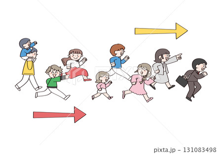 走る 歩く 人々のイラスト 走る 歩く 人々のイラスト 131083498