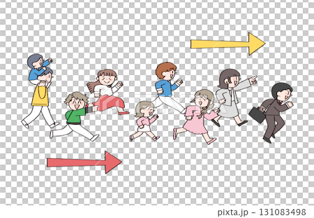 走る 歩く 人々のイラスト 走る 歩く 人々のイラスト 131083498