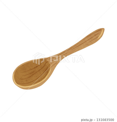 木製のスプーン　水彩風手描きイラスト 131083500