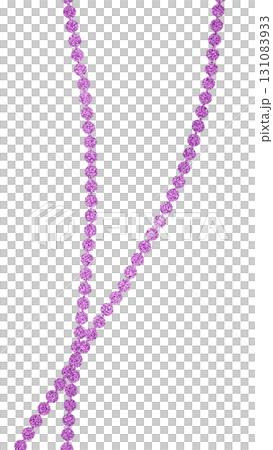 Pink glitter bead necklace on a transparent background Pink glitter bead necklace on a transparent background 131083933