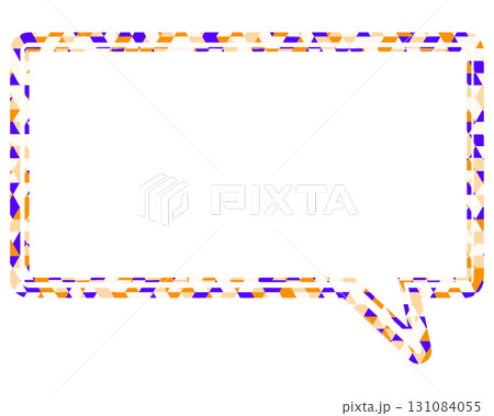 ステンドグラス風吹き出し 三角形模様 四角形 ステンドグラス風吹き出し 三角形模様 四角形 131084055