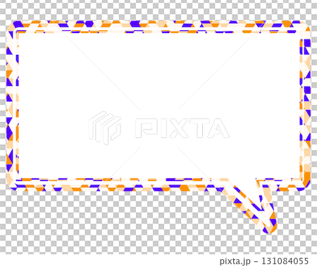 ステンドグラス風吹き出し 三角形模様 四角形 ステンドグラス風吹き出し 三角形模様 四角形 131084055