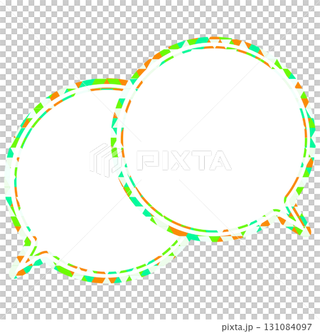 ステンドグラス風吹き出し　三角形模様　重なる会話 131084097