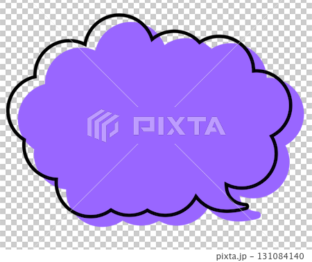 一個簡單的氣泡，線條錯位，並帶有圓形雲朵形狀 131084140