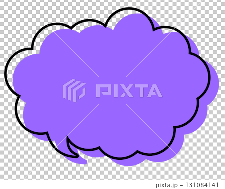 一個簡單的氣泡，線條錯位，並帶有圓形雲朵形狀 131084141