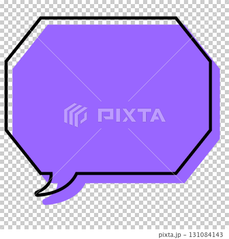 一個簡單的帶有錯位線條的對話泡泡,一個帶有角的八邊形 一個簡單的帶有錯位線條的對話泡泡,一個帶有角的八邊形 131084143